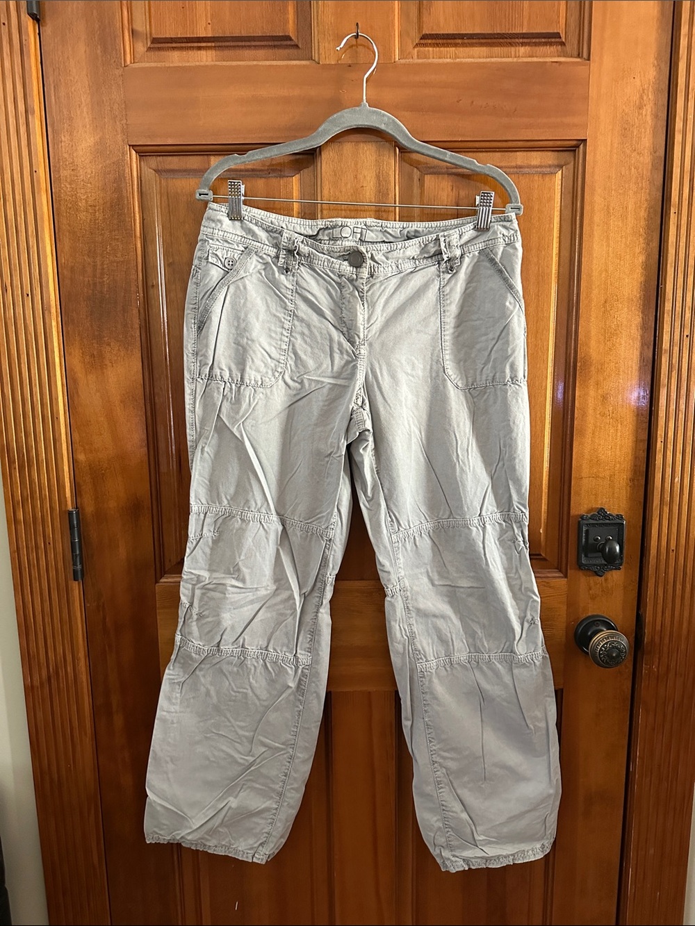 LOFT Light Gray Cargo Pants with Pocket Details